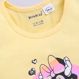 Biskid Cotton Disney Mickey & Friends Featuring Sleeveless Minnie Mouse Printed Top - Yellow image 4