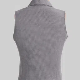 Rikidoos Full Sleeves Textured 3 Piece Party Suit With Bow Set - Black & Grey image 3