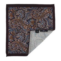 The Tie Hub Men Paisly Printed Pure Wool Pocket Squares image 4