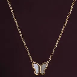 PALMONAS 18K Gold-Plated Stainless Steel Little Butterfly Minimal Chain image 3