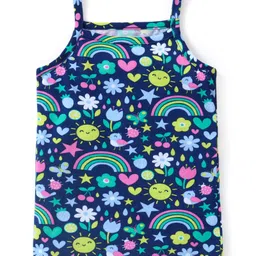 Babyhug 100% Cotton Knit Sleeveless Slip with Floral and Polka Dots Print Pack of 3 - Multicolor image 4