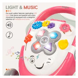 Baybee Oleo Baby Walker for Kids, Baby Activity Walker With Music, LED Light, Rotating Gears & Easy Grip Push Handle | Kids Walker For Baby Toddlers (Pink) image 4