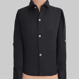 Rikidoos Full Sleeves Textured 3 Piece Party Suit With Bow Set - Black & Grey image 4