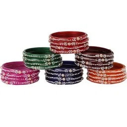 SOMIL Set Of 36 Stone-Studded Bangle-image-19