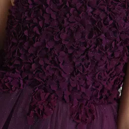 Mark & Mia Woven Sleeveless Party Dress With Floral Applique - Purple image 5
