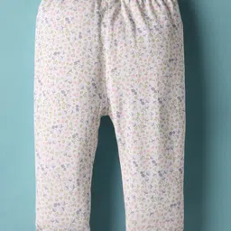 ToffyHouse Interlock Knit Full Sleeves Top & Trouser with Stripes Ruffles & Bow Applique - Cream & White image 5