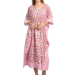 Fabric Venue Floral Print Flared Sleeve Kaftan Maxi Dress-picture-13
