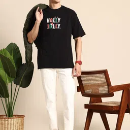 Mast & Harbour Christmas Print Drop-Shoulder Sleeves T-shirt image 5