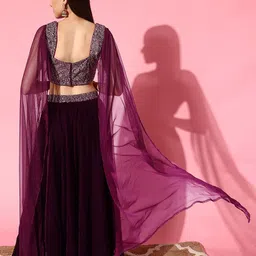 Libas Embroidered Thread Work Velvet Ready to Wear Lehenga Choli image 5