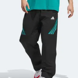 Adidas Black Loose Fit Printed Sports Trackpants-picture-42