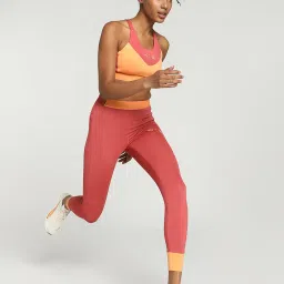 Puma Orange & Pink Color-Block Sports Bra image 4