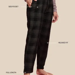 Kryptic Green & Beige Cotton Relaxed Fit Printed Lounge Pants - Pack of 2 image 4