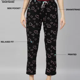 Kryptic Maroon & Charcoal Cotton Relaxed Fit Printed Lounge Pants - Pack of 2 image 4