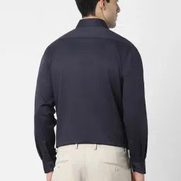 Van Heusen Navy Cotton Regular Fit Texture Shirt image 2