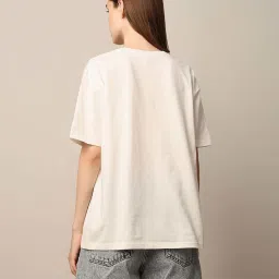 Only White Printed Oversized Cotton T-Shirt image 2