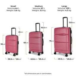 Nasher Miles Nicobar Hard-Sided Polypropylene Check-in Maroon and Brown 24 inch |65cm Trolley Bag image 4