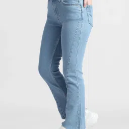 Only Light Blue Cotton Mid Rise Jeans image 4