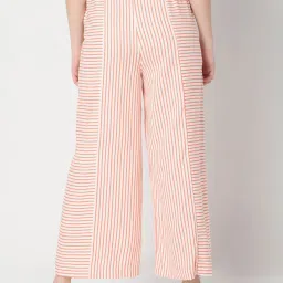 Vero Moda White & Orange Striped Pants image 2