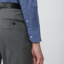 Van Heusen Blue Slim Fit Cotton Shirt image 4