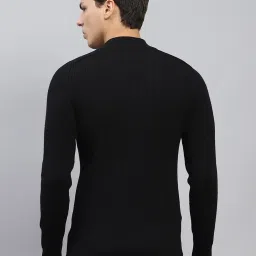 Monte Carlo Black Regular Fit Texture Pullover image 2