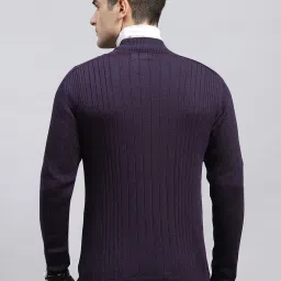 Monte Carlo Purple Regular Fit Texture Pullover image 2