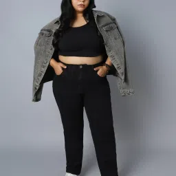 High Star Black Cotton Straight Fit Mid Rise Jeans image 4