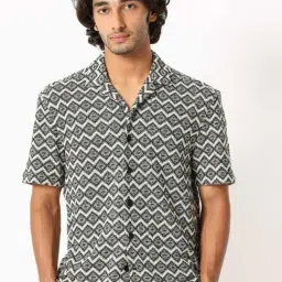 Rare Rabbit Black Cotton Regular Fit Printed Shirt-picture-24