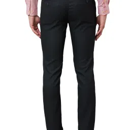 Raymond Black Slim Fit Textured Flat Front Trousers image 2