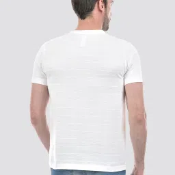Numero Uno White Cotton Regular Fit Striped T-Shirt image 2
