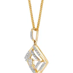 Mia by Tanishq Nature's Finest 14k Gold Flawless Rhombus-Shaped Diamond Pendant image 4