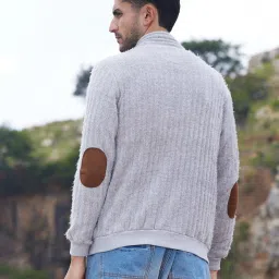 Campus Sutra Grey Regular Fit Striped Jacket image 2