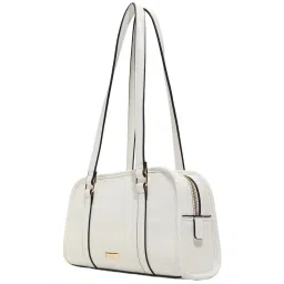 ALDO White Solid Medium Shoulder Handbag image 2