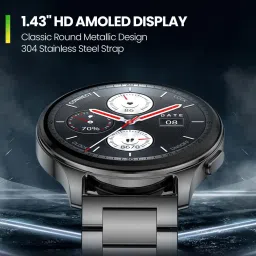 Amazfit Pop 3R BT Calling Smartwatch with 1.43inch AMOLED Display & 12 Day Battery (Metallic Sliver) image 2