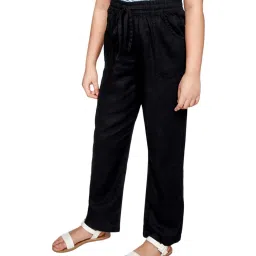 AND girl Black Mid Rise Trousers image 3