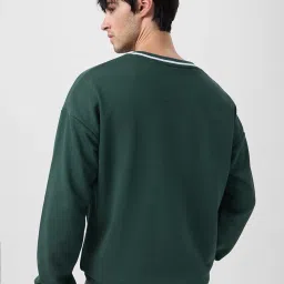 The Souled Store Green Loose Fit Printed Sweatshirt image 2