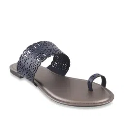 Mochi Women's Navy Toe Ring Sandals-picture-24