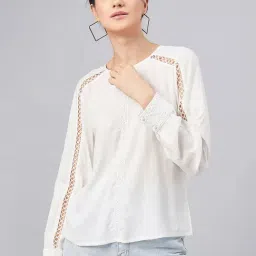 Marie Claire White Self Design Top-image-45