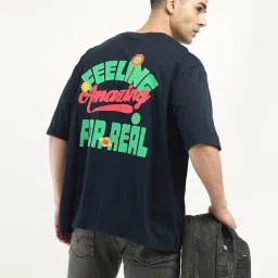 Levi's Navy Cotton Loose Fit Printed T-Shirt image 2