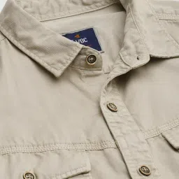 IVOC Light Grey Slim Fit Cotton Shirt image 4