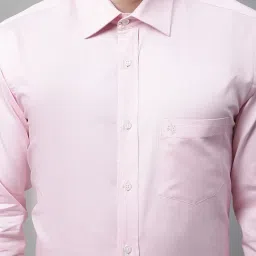 Cantabil Pink Regular Fit Striped Shirt image 4