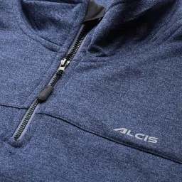 ALCIS Blue Slim Fit Self Design Sweatshirt image 4