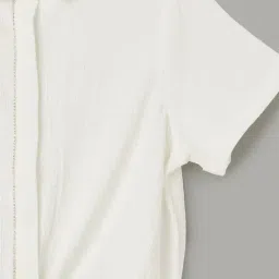 Fame Forever by Lifestyle Girls Off White Textured Top image 3