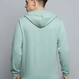 SHOWOFFFF Green Cotton Regular Fit Hooded Sweatshirt image 4