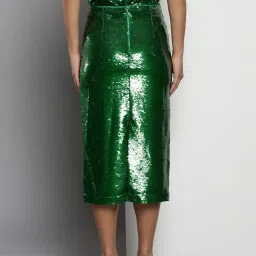 TOMMY HILFIGER Green Cotton Embellished Skirt image 2