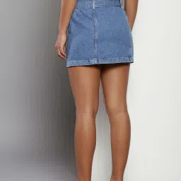 TOMMY HILFIGER Blue Cotton Mini Skirt image 2