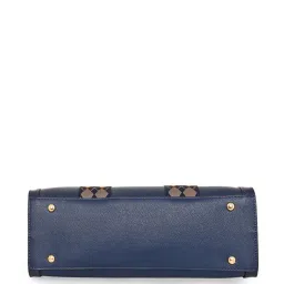 Esbeda Portable Deluxe Blue PU Solid Handbag image 4