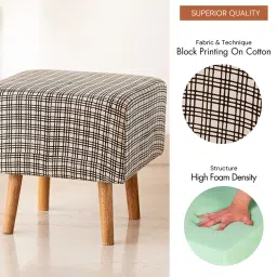 ExclusiveLane 'Checkered Cube' Cream & Black Mango Wood Handcrafted image 4