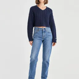 Levi's 501 Blue Regular Fit High Rise Jeans image 4