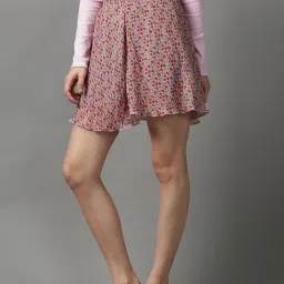 showoffff SHOWOFF Women's Floral Grey Mini Flared Skirt image 3