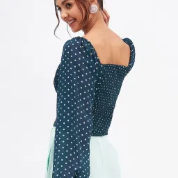 Kibo Blue Georgette Print Tops image 2